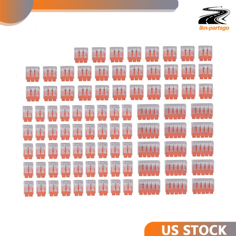90Pcs FOR Wago 221 Lever Nuts Compact Splicing Wire Connectors - 2/3/5 Terminal