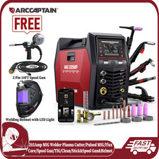 ARCCAPTAIN MIG205MP Pulse MIG Welder with Plasma Cutter Aluminum 9IN1 +Spool Gun picture