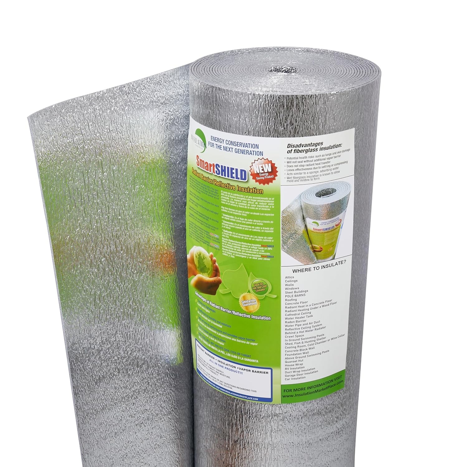 INSULATION MARKETPLACE SmartSHIELD -3mm 48inx25ft ReflectiveINSULATION roll, Foa