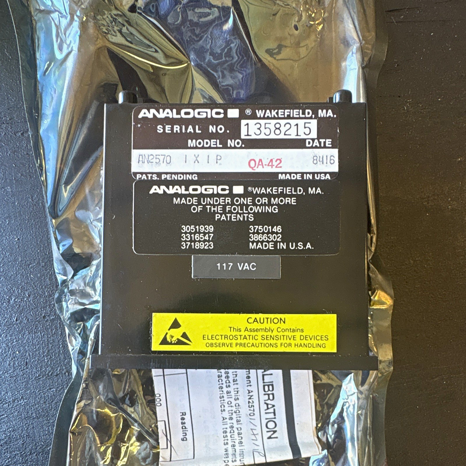 Analogic AN2570 Industrial Equipment Electronic Module 117 VAC Serial 1358215