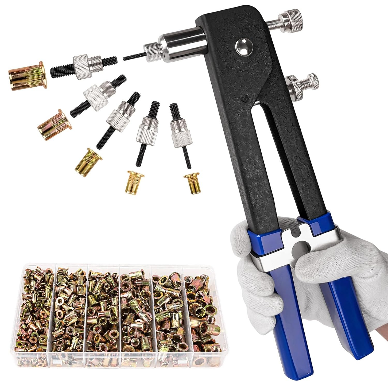 430Pcs Rivet Nut Tool Kit Metric Rivnuts Assortment Kit (M8/M6/M5/M4/M3) Rivnut 430Pcs Rivet Nut Tool Kit Metric Rivnuts Assortment Kit (M8/M6/M5/M4/M3) Rivnut