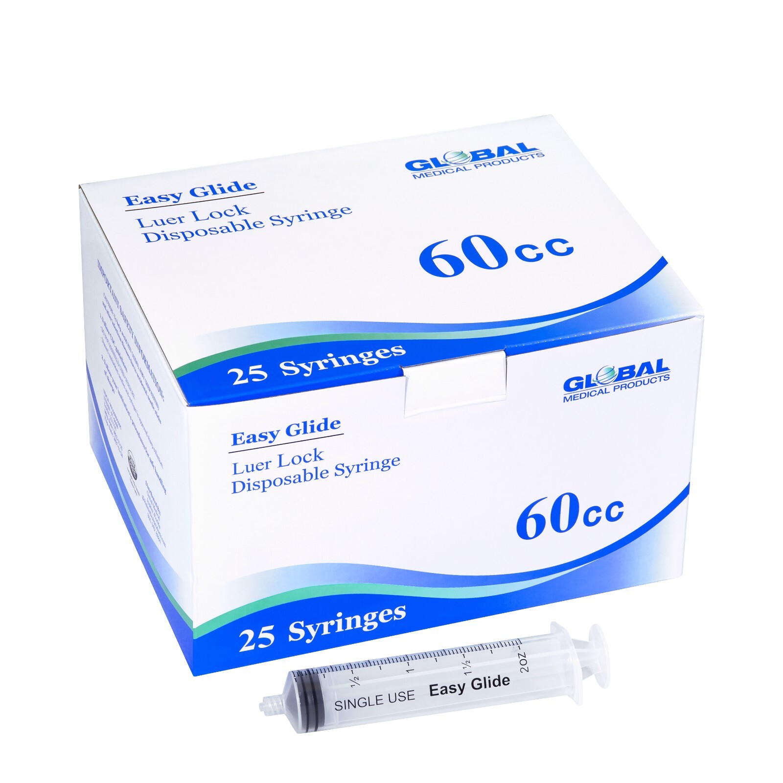 Global Medical Products - 60cc Luer Lock Syringe - QTY 25