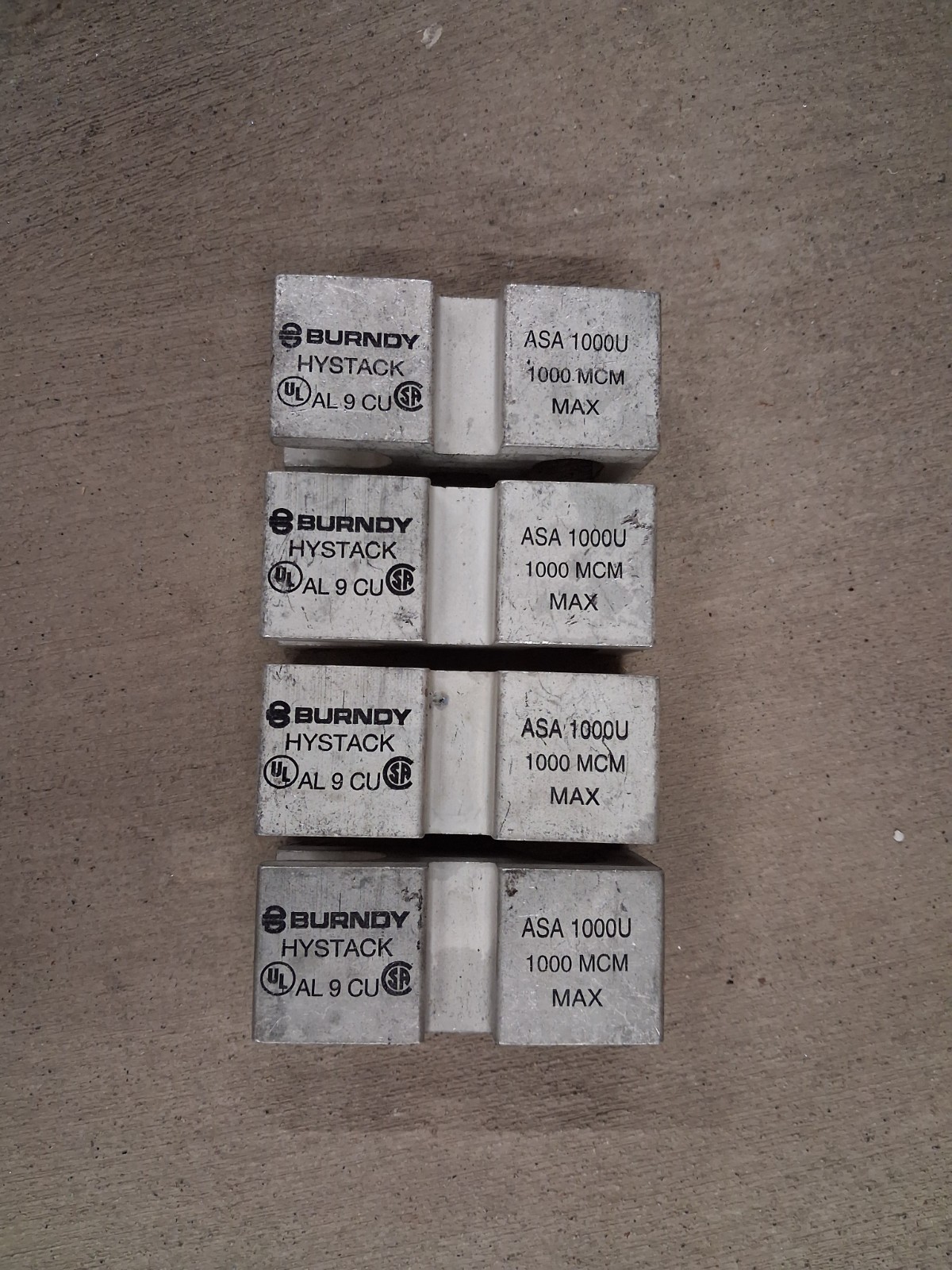 Lot of 4 Burndy ASA1000U Hystack Adapter 1000 MCM Lot of 4 Burndy ASA1000U Hystack Adapter 1000 MCM