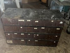 Vintage Primitive Hardware Store Parts Cabinet Handmade Cheese Box Drawers picture