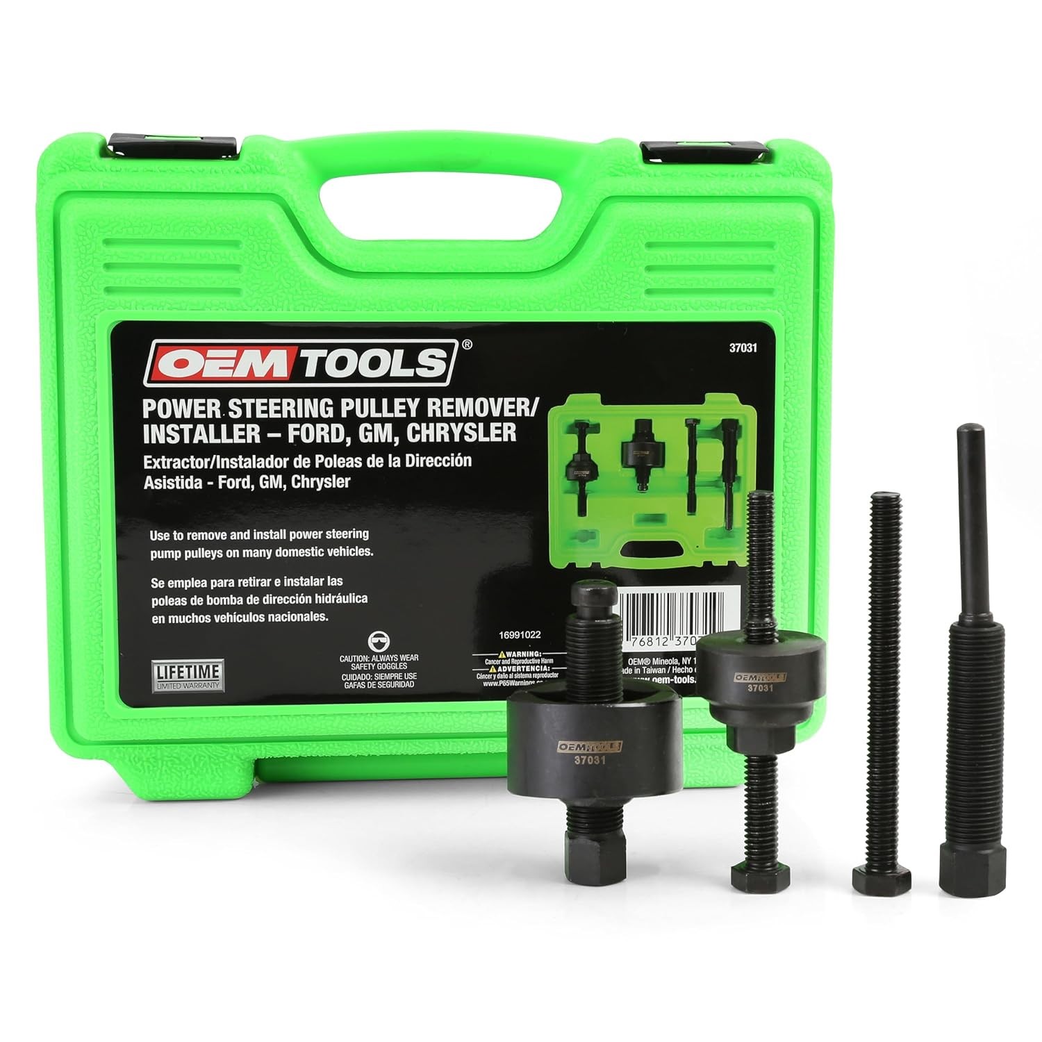 Power Steering Pulley Puller and Installer Kit Green OEM Tools Pulley Removal