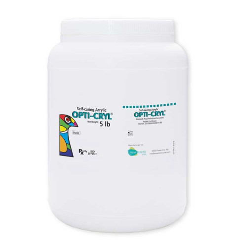 New Stetic Opti-Cryl Self Curing Acrylic Powder Clear Shade 5lb