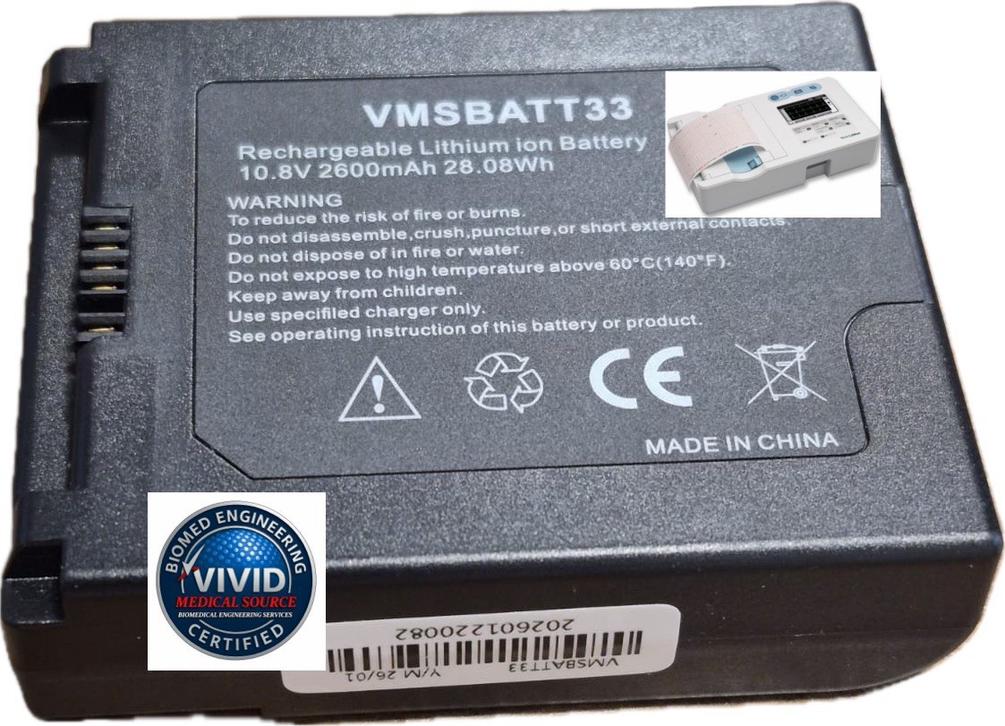 Welch Allyn ECG EKG CP50 Replacement BATTERY Compatible BATT33 New 1 Yr Warranty