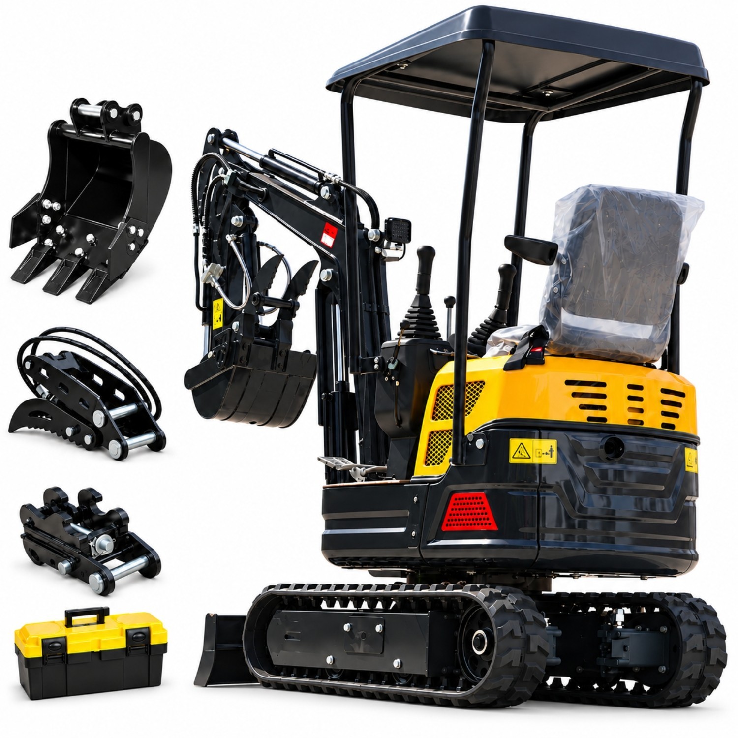 Mini Excavator 1 Ton 13.5HP Digger B&S Gas Engine EPA Side Swing Hydraulic Thumb