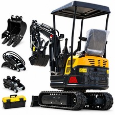 Mini Excavator 1 Ton 13.5HP Digger B&S Gas Engine EPA Side Swing Hydraulic Thumb picture