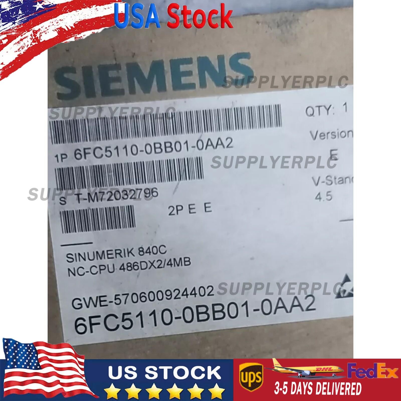 New Siemens 840C/840CE NC-CPU 486DX 6FC5110-0BB01-0AA2 6FC5 110-0BB01-0AA2