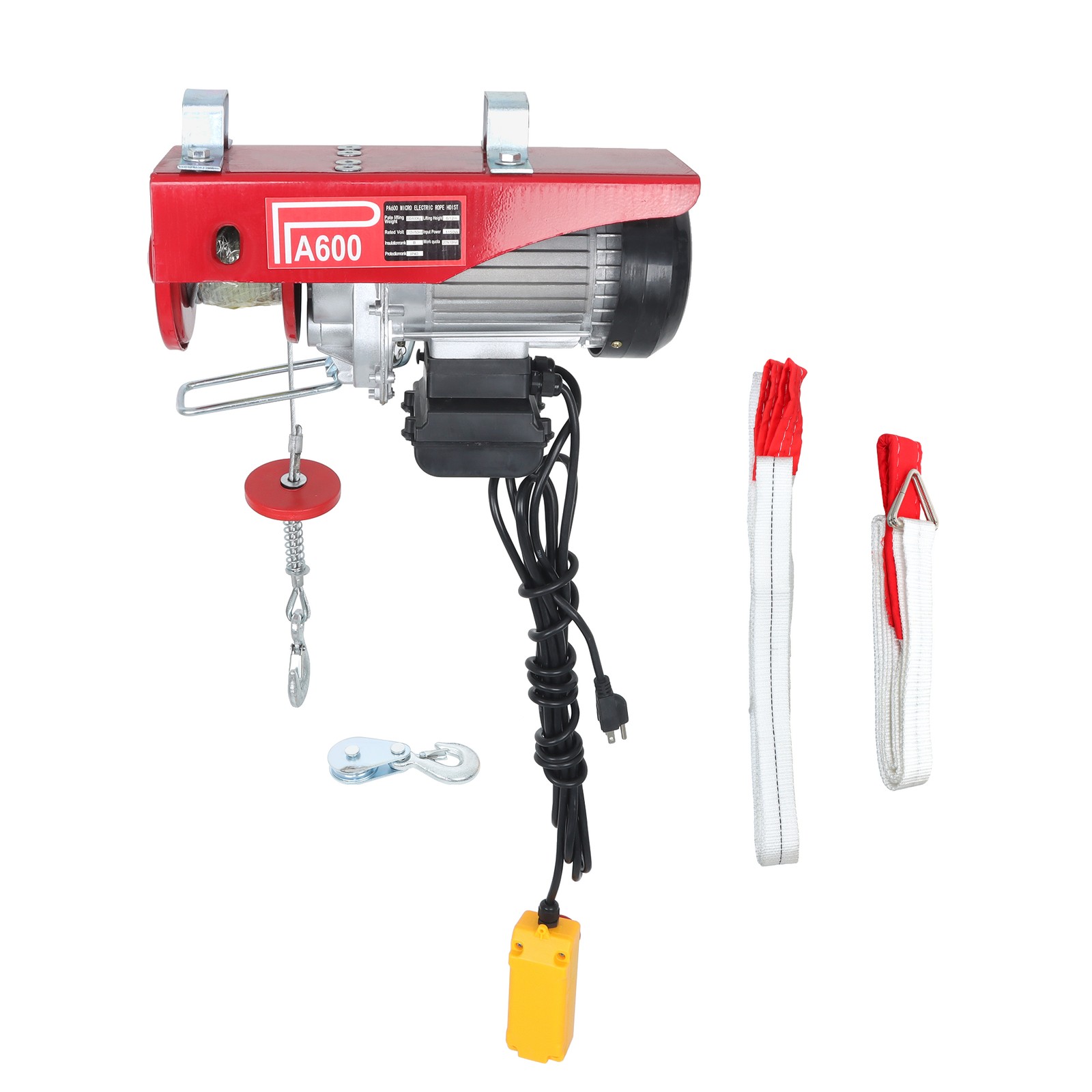 1320lbs Electric Lifting Winch 110V w/14ft Wired Remote Garage Crane Hoist