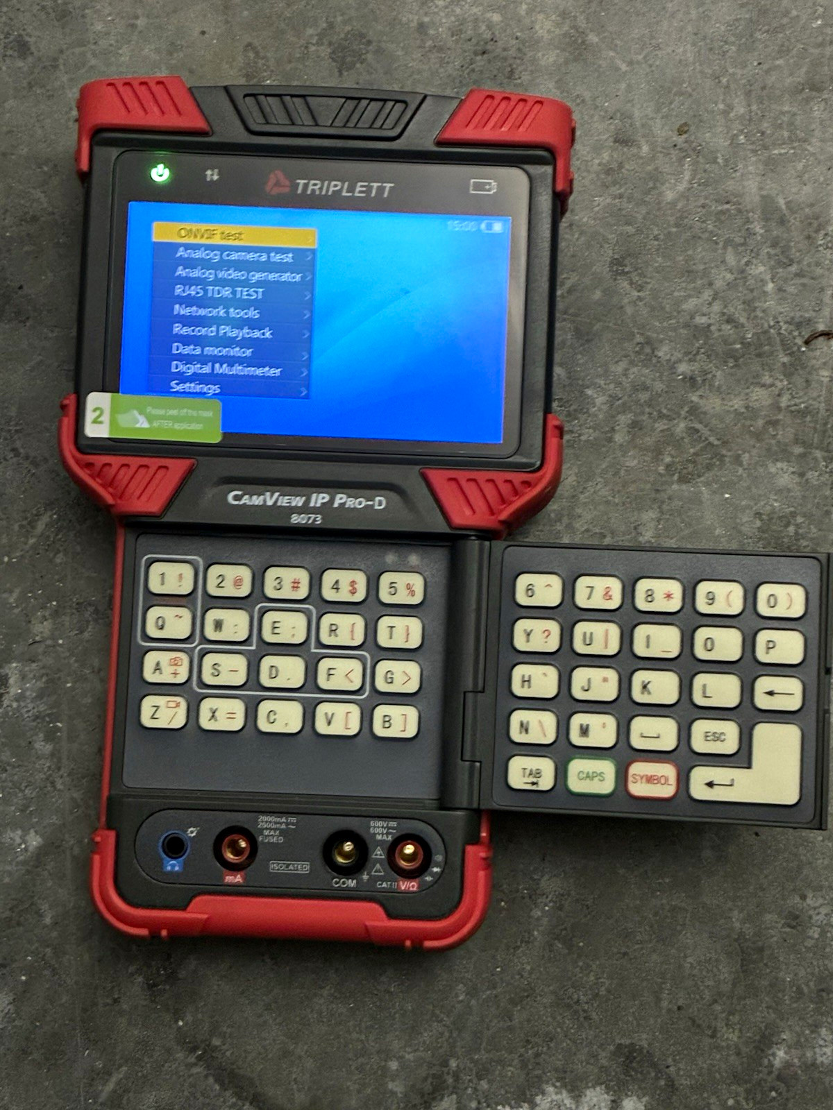 Triplett CamView IP Pro-D 8073 ONVIF CCTV Tester 7 in 480x272 DMM