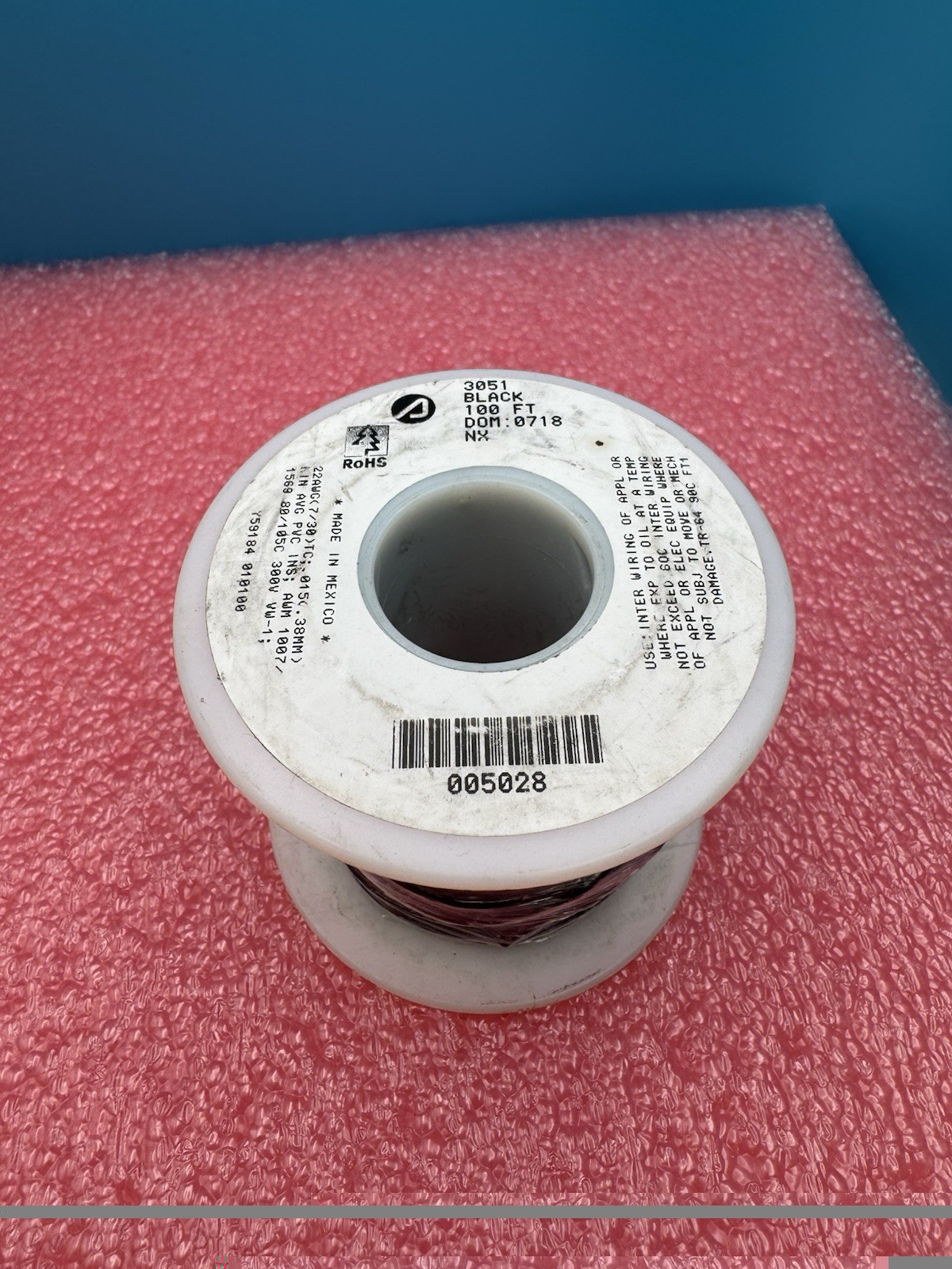ALPHA WIRE 3051/1 Hook Up Wire, 22 AWG Black 80/105C 300V .016 BLACK 100FT ALPHA WIRE 3051/1 Hook Up Wire, 22 AWG Black 80/105C 300V .016 BLACK 100FT