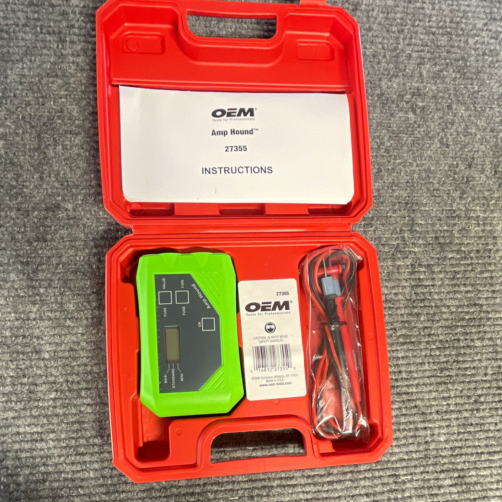OEM Tools Amp Hound 27355 Test Meter Kit w/ Case, Leads & Instructions