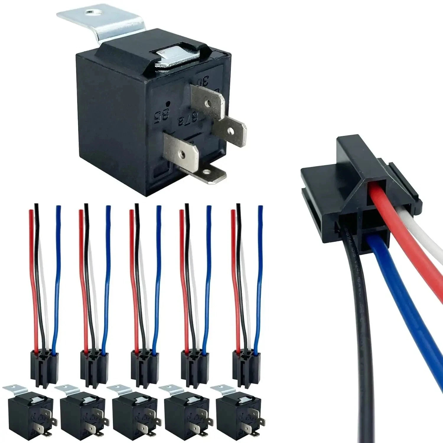 4-pin 40/30AMP 12V Relay Kit Spst 12-Volt 1-Pack Automotive Relay 1 pack