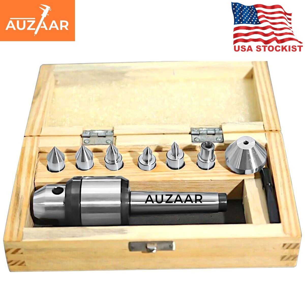 Precision Revolving Live Center MT3 Shank Morse Taper 3, 7 Interchangeable Tips
