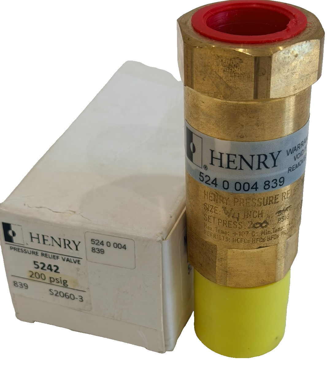 NEW HENRY 5242 RELIEF VALVE 200 PSIG 524 0 004 839