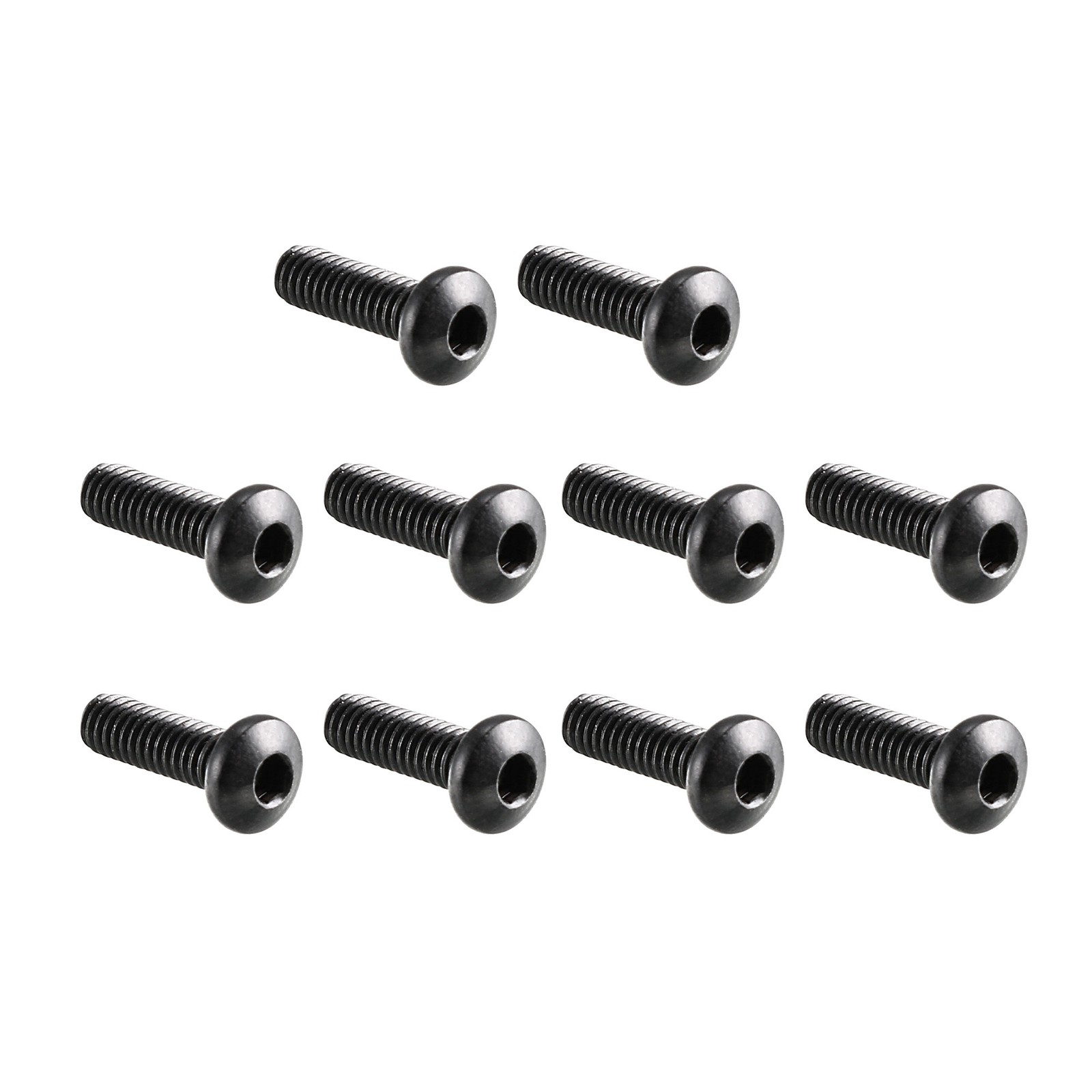 M2.5 x 8mm Thread Button Head Hex Socket Cap Screw Bolt 100pcs