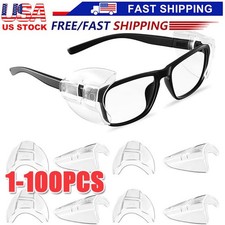 1~200Pairs Side Shields For Eye Glasses Slip On Safety Glasses Shield Universal picture