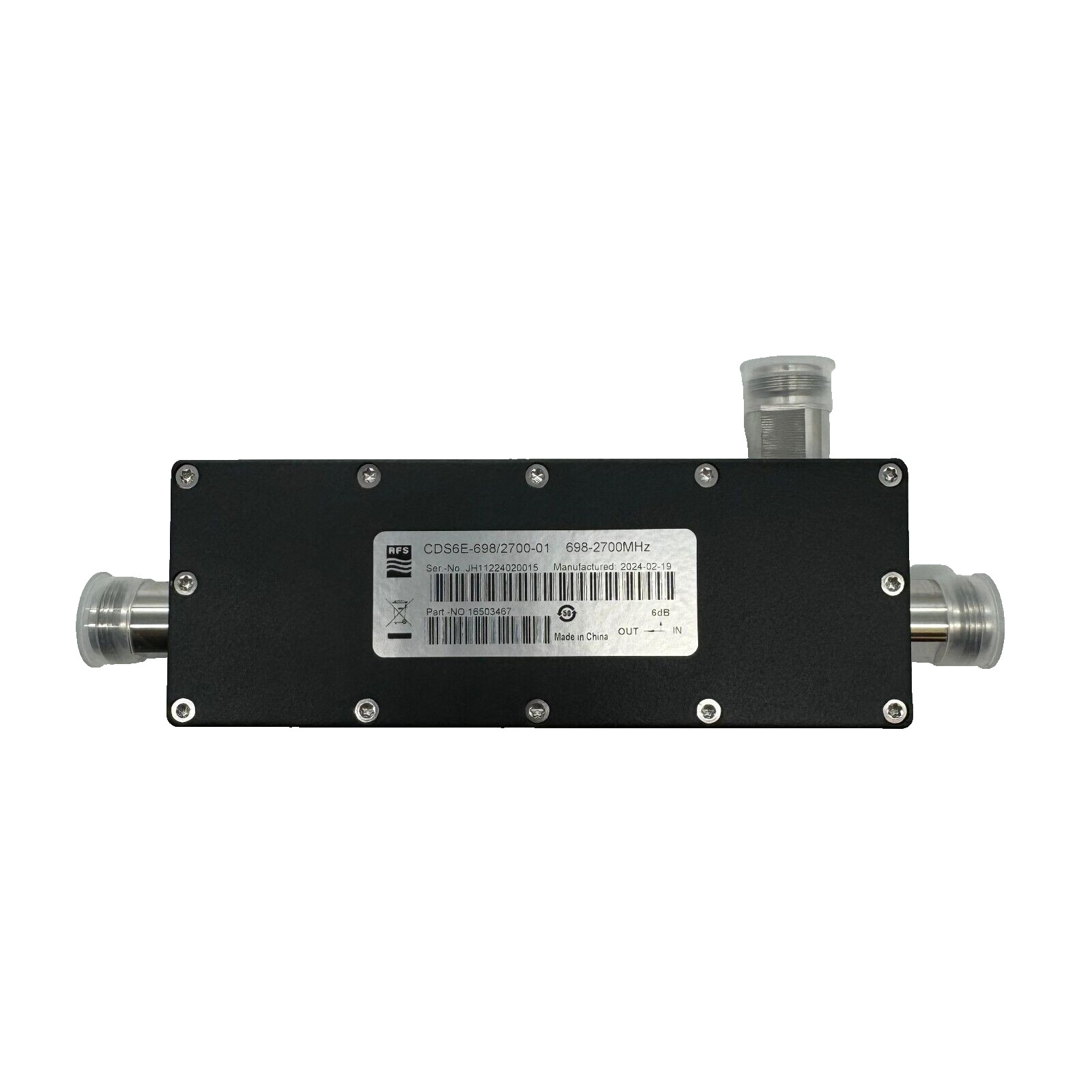 RFS Technologies CDS6E-698/2700-01 6dB Directional Coupler, 698-2700 MHz, IP65