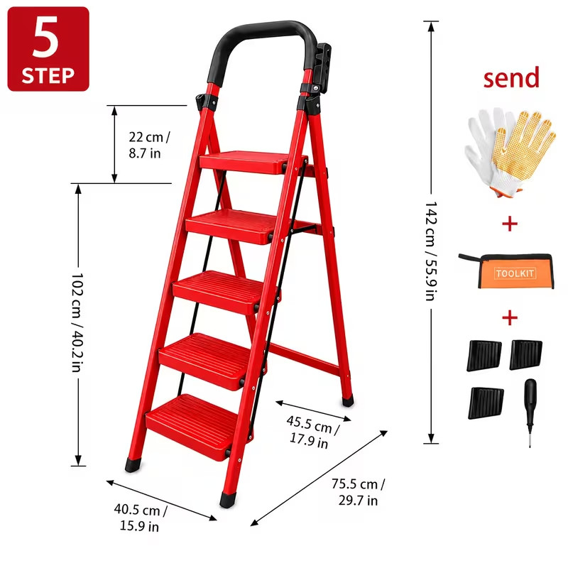 2/3/4/5/6 Step Floding Ladder, Thickened Folding Step Stool