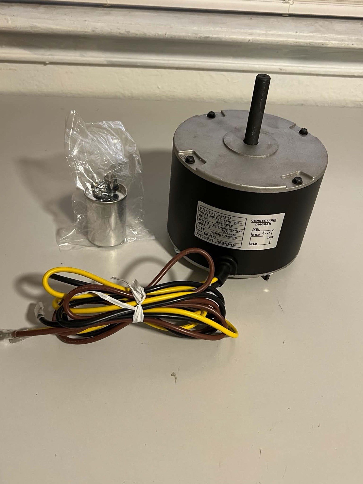 45210 Condenser Fan Motor 1/5 HP 825RPM 208-230V AC Condenser Fan Motor