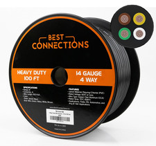100FT 14 Gauge 4 Way Trailer Wire 4 Conductor Color Coded Harness RV Boat Truck picture