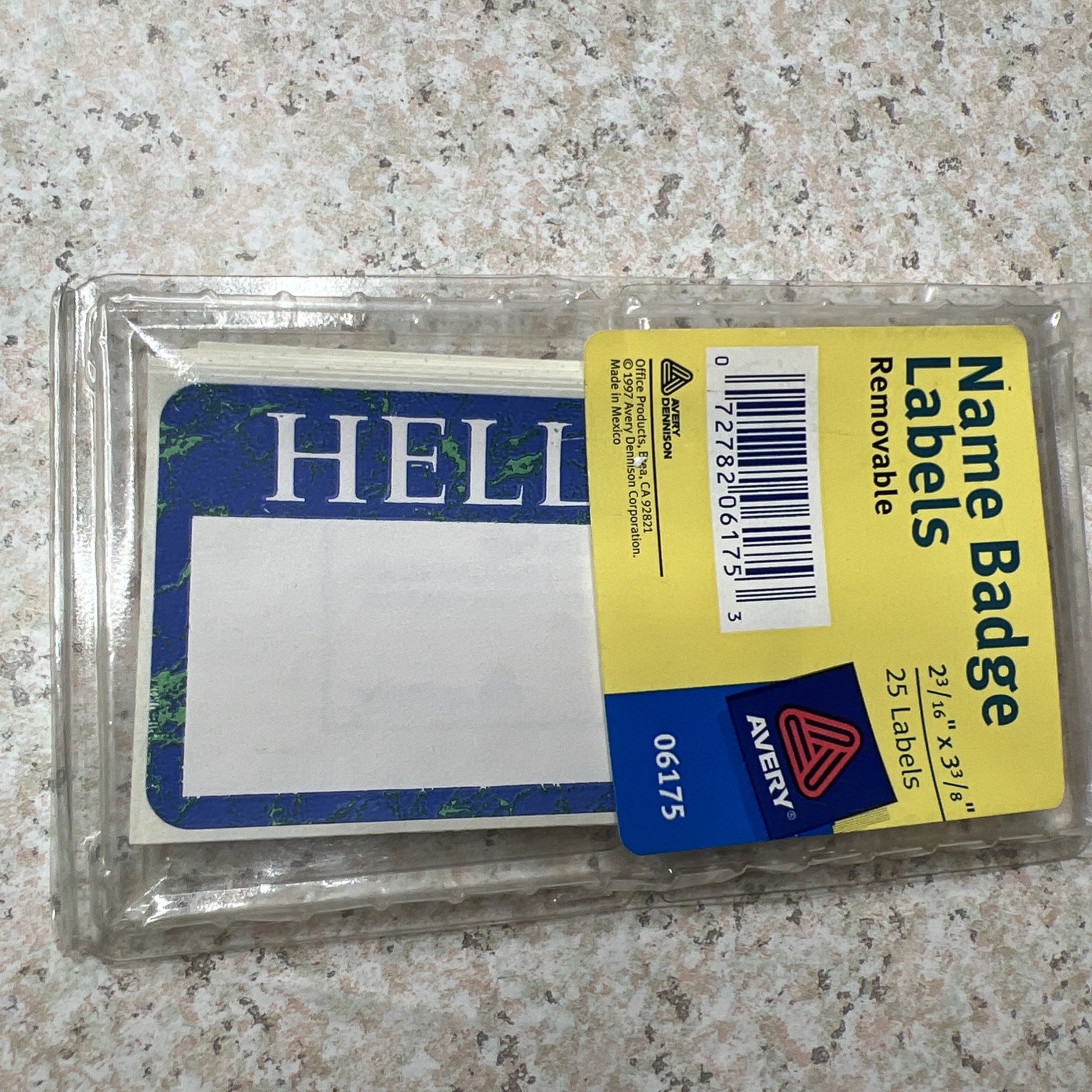25 Vintage Avery Hello Name Badge Labels Badge Tag Stickers 1997 Globe Y2K