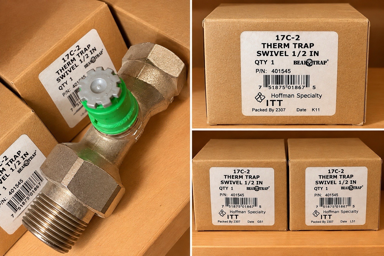 ITT Hoffman Specialty 17C-2 Automatic Steam Therm Trap Swivel 1/2 in 401545