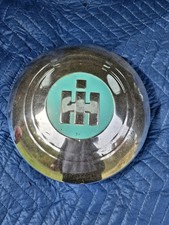 Vintage International Harvester IH Truck Hubcap Chrome Turquoise 10