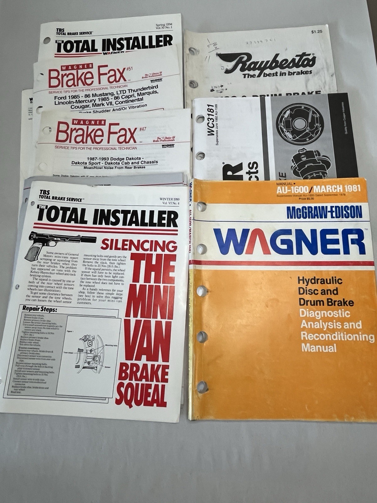 Vintage 1980s  Wagner Hydraulic Disc & drum Brake Manual Service guide + more sl