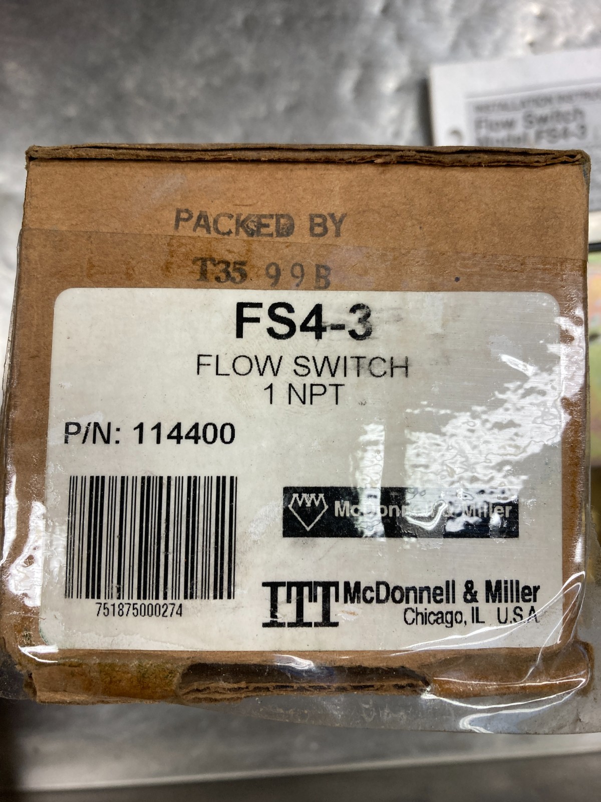 McDonnell &Miller general purpose liquid flow switch (model FS4-3)
