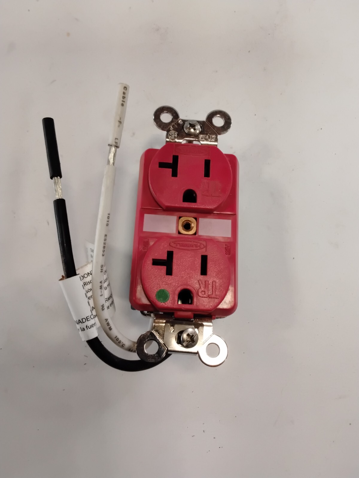 NEW Hubbell Hbl8300sgra 20A Red Duplex Receptacle 125V Hospital Grade
