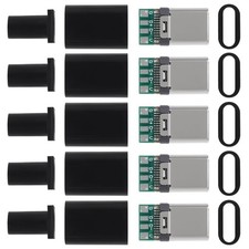 5 USB C Connector 3.1 Male Plug Type C Solder Adapter PCB Cable Repair Black C  picture