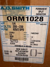 A.O. Smith ORM1028 1/4 HP 208-230V 825 RPM 2-Speed Rheem Blower Motor picture