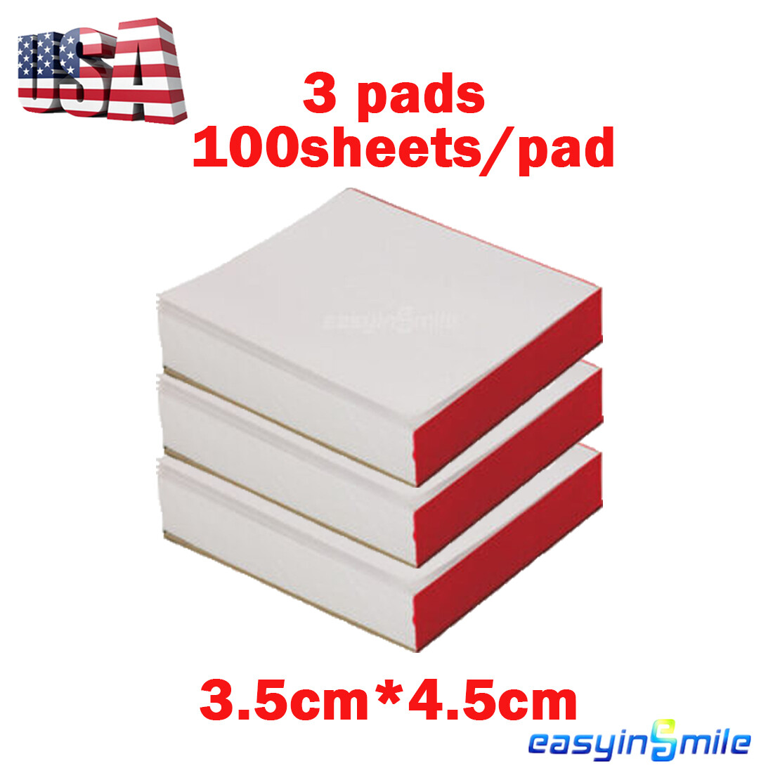 300 Sheet Dental Mixing Pads Paper/Poly Coated 2Side Disposable S/M/L cement USA