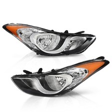 Headlights Assembly Pair Fit Hyundai Elantra 2011-2013 Clear picture