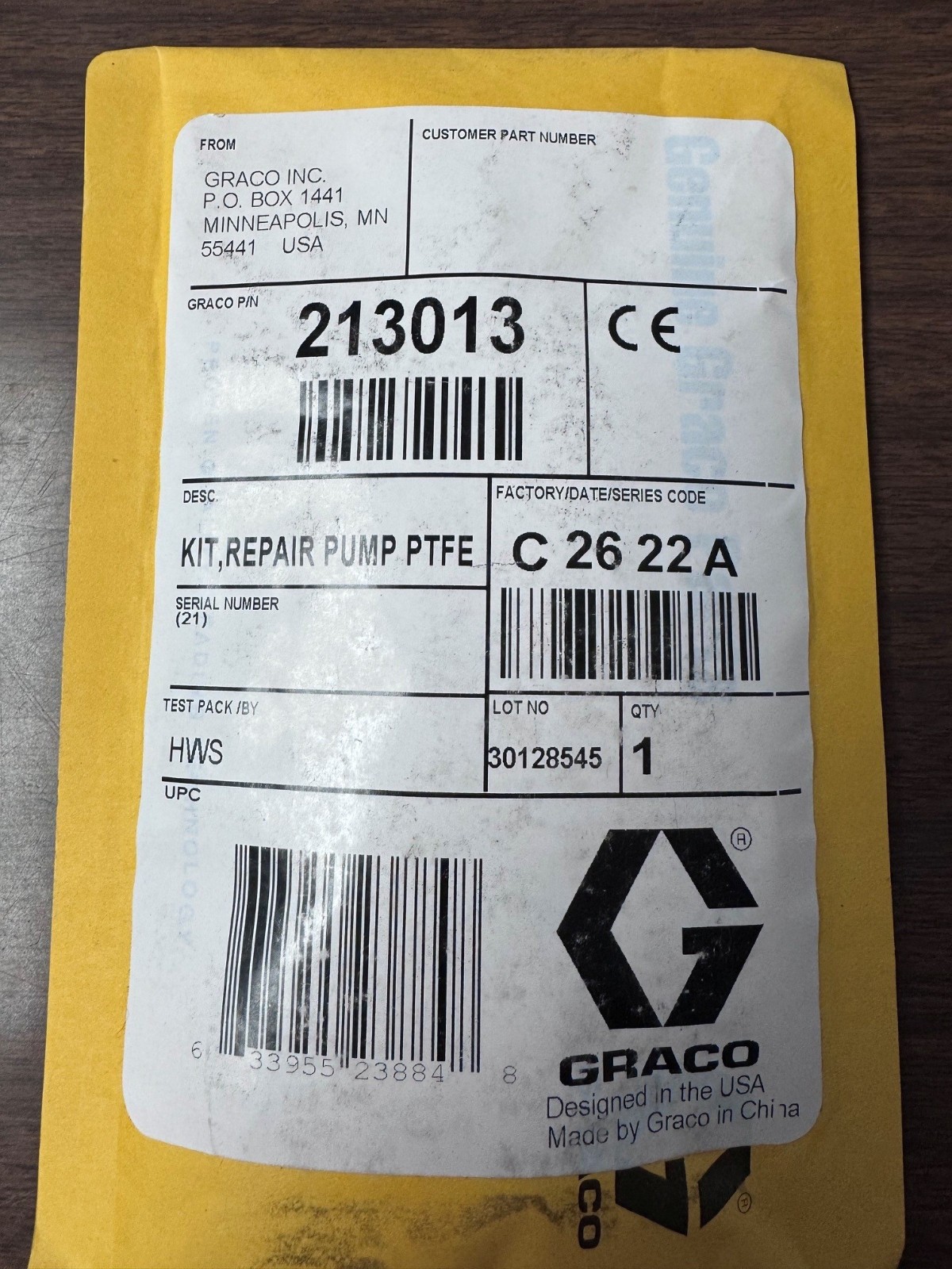 Graco Fast Flow Pump 213-013 Repair Kit Graco Fast Flow Pump 213-013 Repair Kit