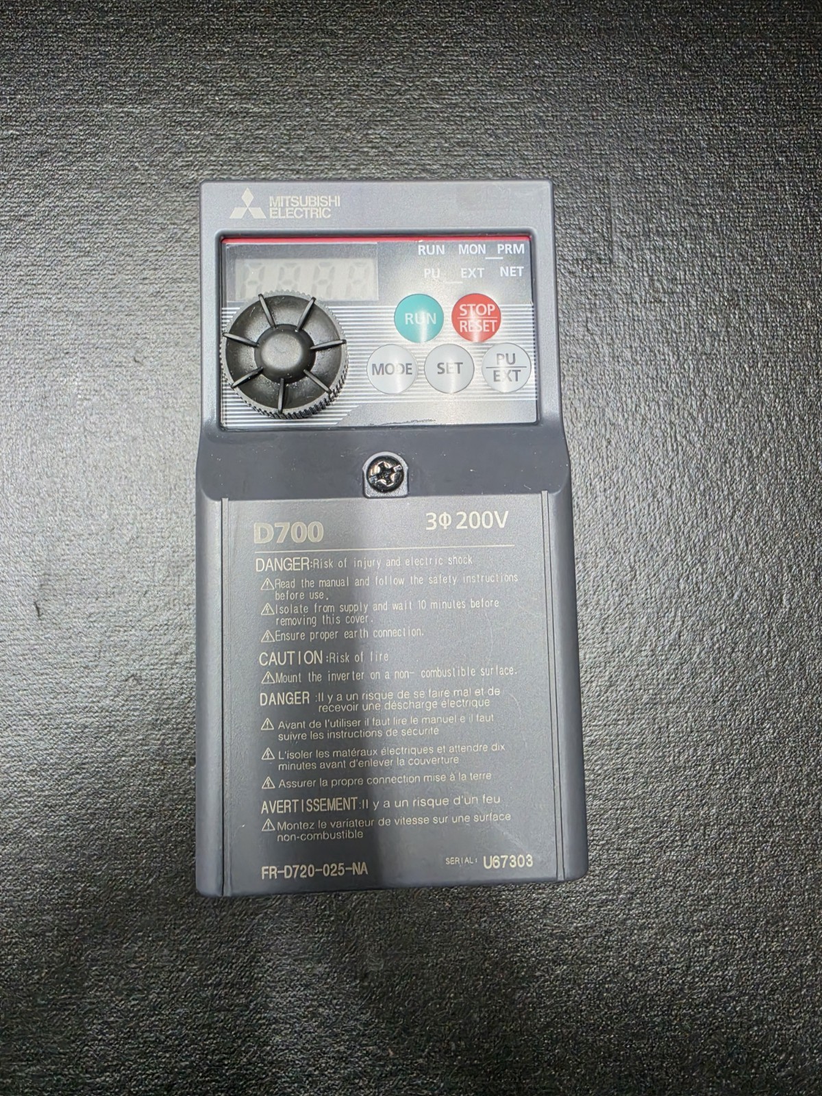 NEW Mitsubishi FR-D720-070-NA VFD Inverter Drive 1.5kW 2HP 230V