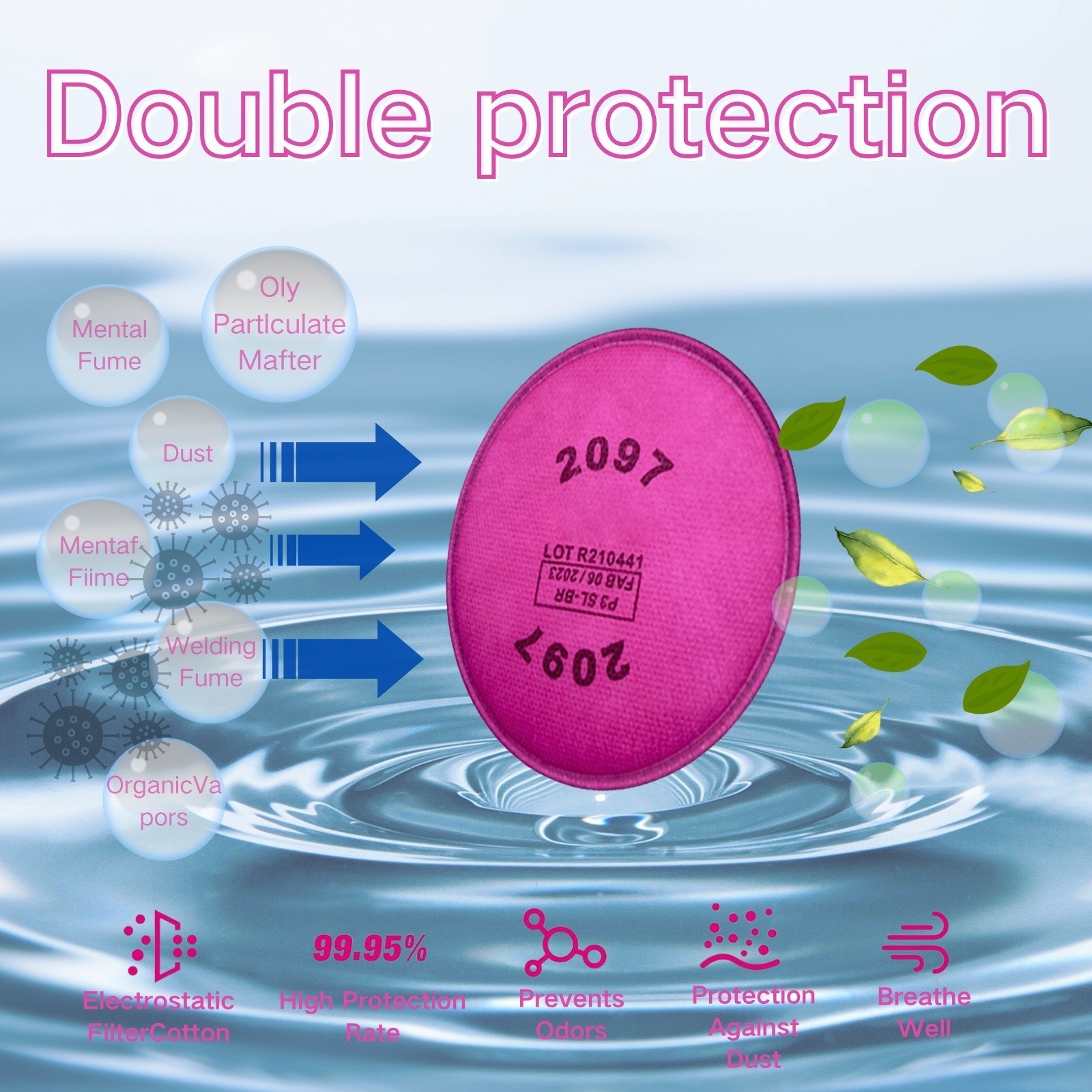 2-100PCS 2097 Particulate Filters for Respirator Replacement 6000 7000 6200 6800