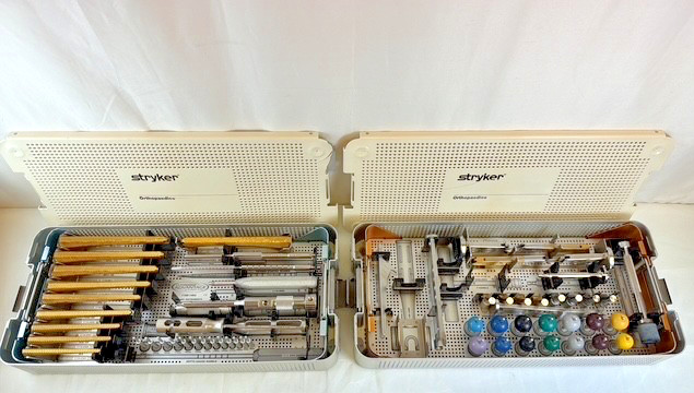 Pair of Stryker Howmedica Osteonics Advantage Hip Instrument Sets w/ Cases Ortho