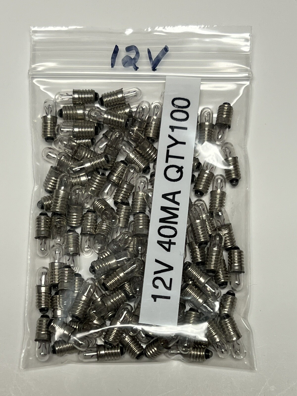 Lot of 100  12V DC  40MA  Miniature Screw Base Light Bulb E-5 Threaded Base Lamp