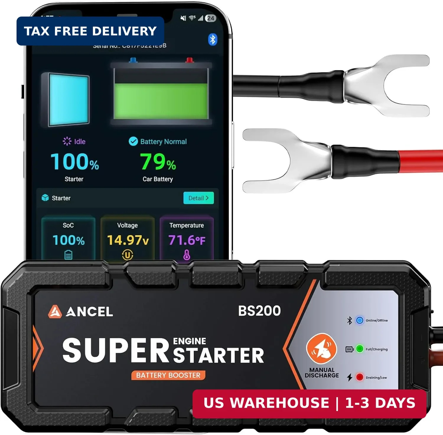 ANCEL BS200 Super Starter Permanent Connected Auto Starting System with Super ANCEL BS200 Super Starter Permanent Connected Auto Starting System with Super