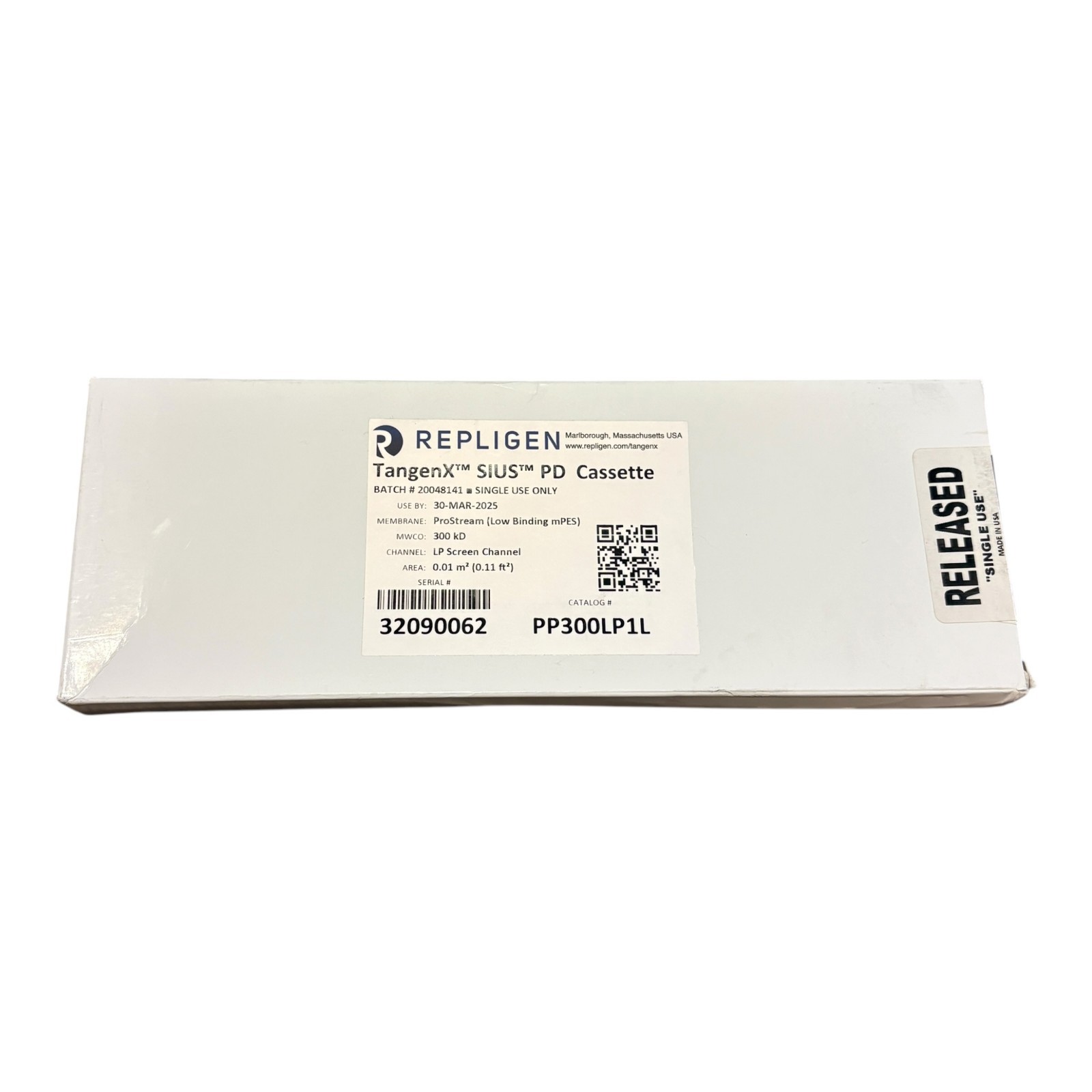 Repligen TangenX SIUS PD Cassette PP300LP1L 300kD 0.01m² EXPIRED