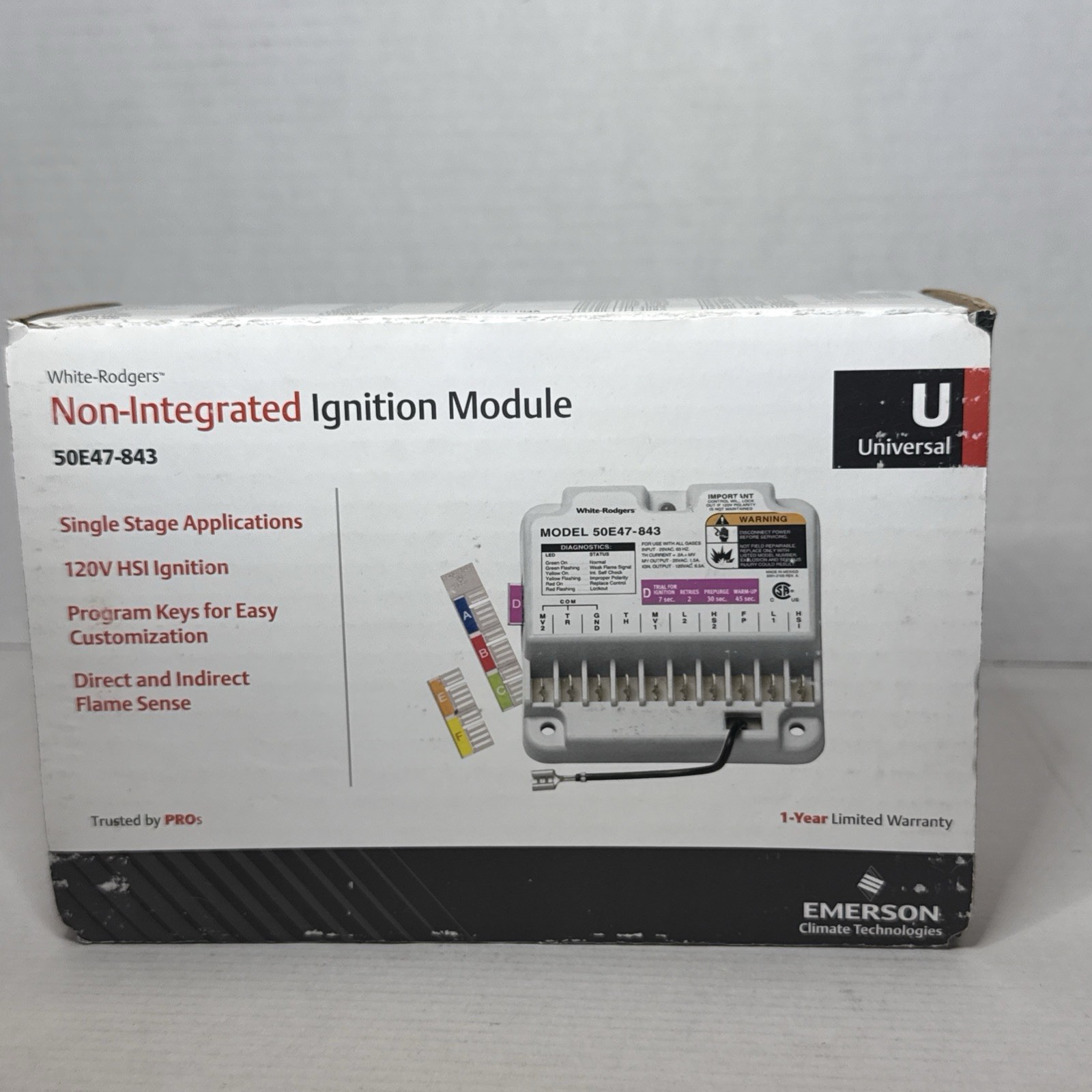 NEW White Rodgers 50E47-843 Universal HSI Ignition Furnace Control Module NEW White Rodgers 50E47-843 Universal HSI Ignition Furnace Control Module