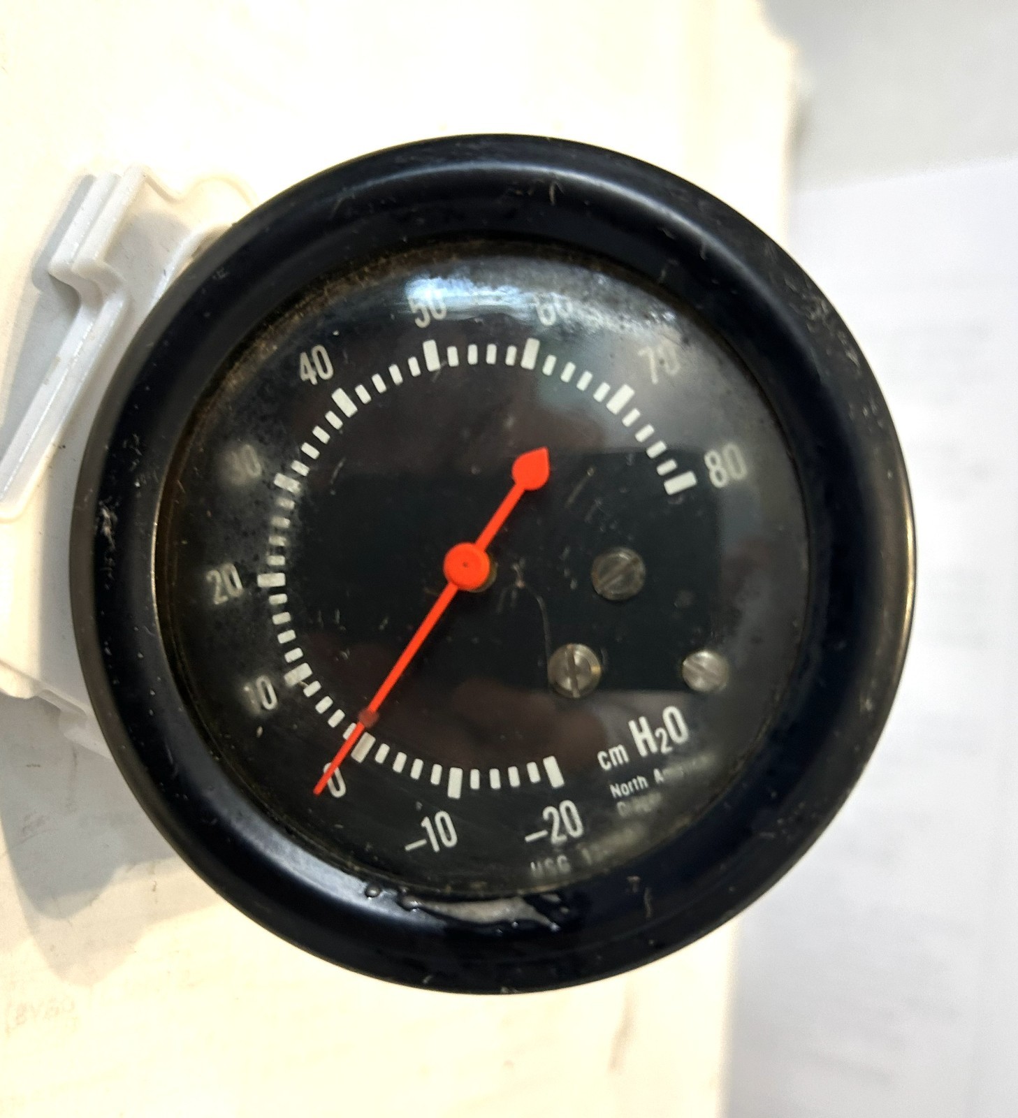 Vintage North American Drager pressure gauge, USG 137681,Black Dial, Red Needle