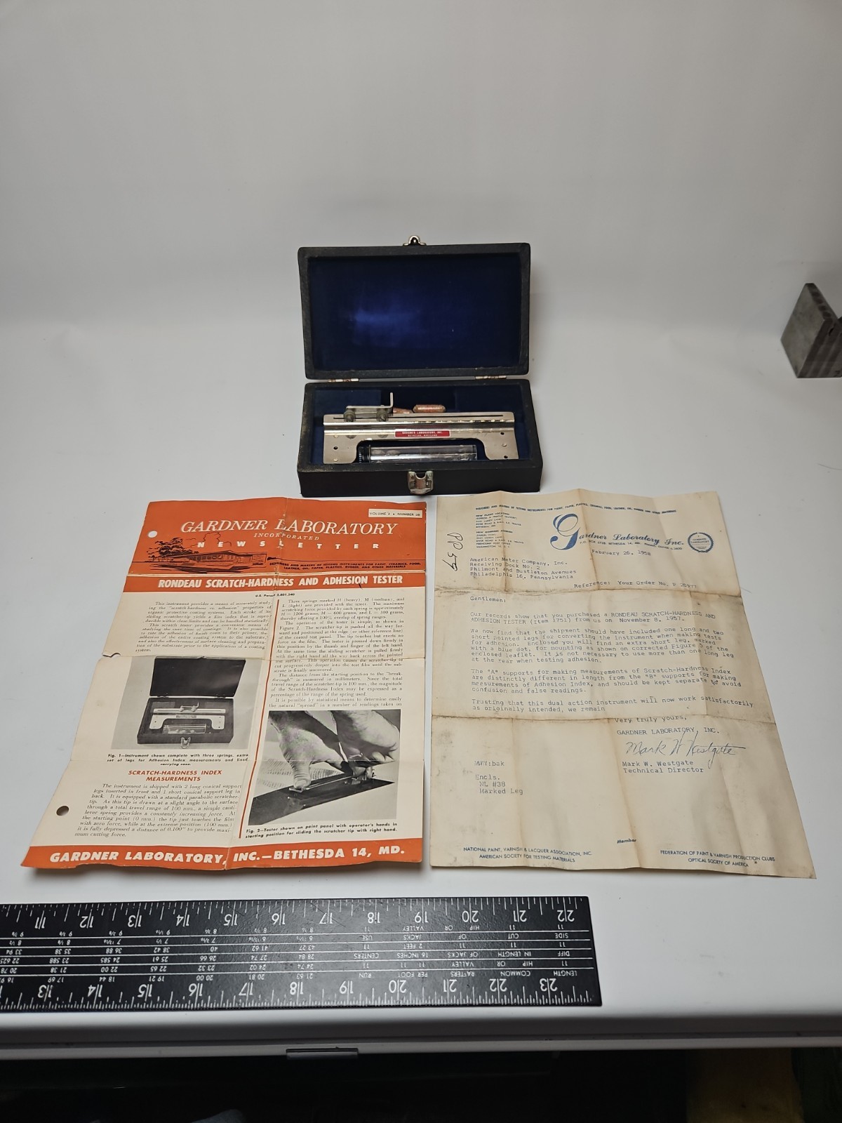 ​Vintage Gardner Laboratory Rondeau Scratch Hardness Adhesion Tester Paint...