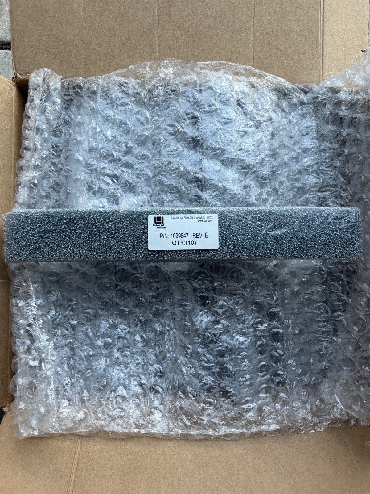 UAF Universal Air Filter 1029847 Rev E Qty 10 Pack OE Foam Filter – New