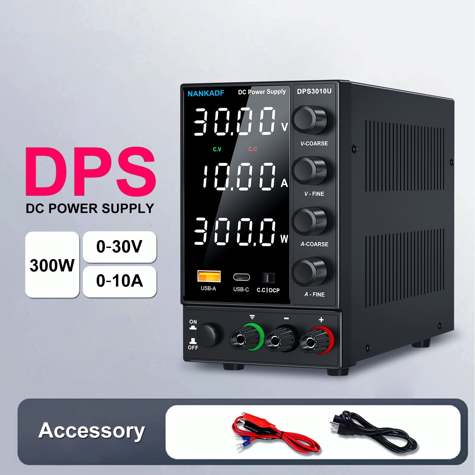 DC Power Supply Adjustable DC0-30/60/120V 0-3/5/10A Lab Variable Bench Switching