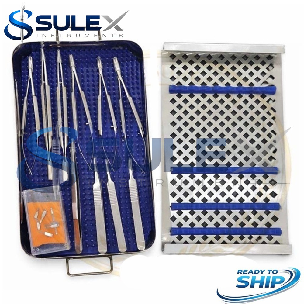 Hand surgery basic set of micro surgical instruments with case